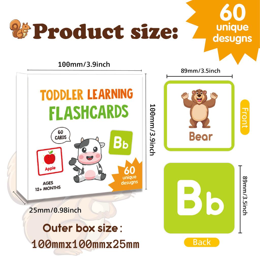Educational Animal Flash Cards For Kids With English Letters Learning Set For Early Education