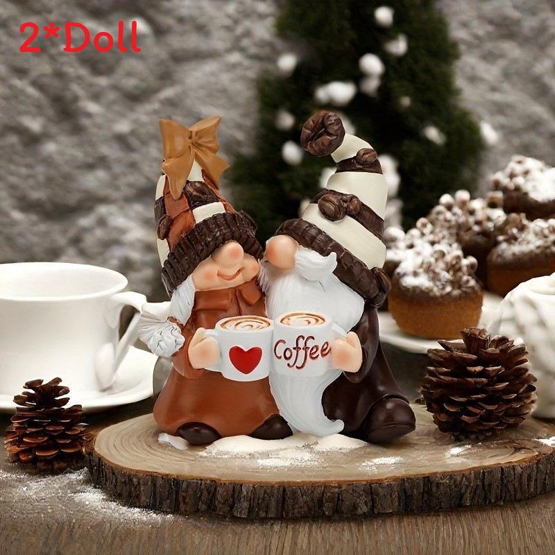 Christmas Couples Gnome Resin Figurine Set Home Decor Gift For Holiday Celebrations