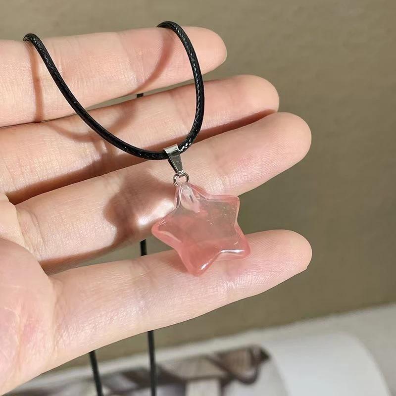 2026 Hollow Matte Color Irregular Oval Stone Unique Design Pendant Necklaces for Women Adjustable Rope Chain Chokers Jewelry