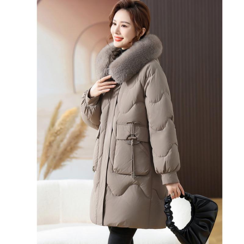 Down Jacket Women's Winter New Product Year-old Middle-aged and Elderly Women's Clothing Mother Clothing Medium and Long Fox Fur Collar Jacket