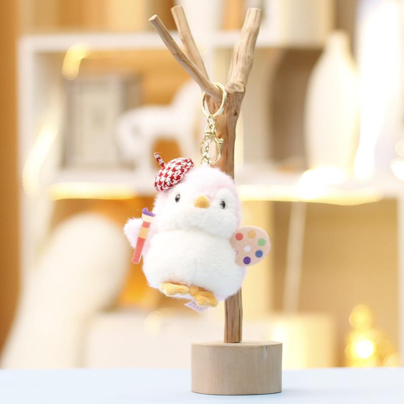 Penguin Plush Toy Keychain With Soft Short Plush For Girls And Kids розовый