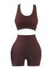 Women's High-Waisted Butt-Lifting Yoga Set: Slimming Three-Quarter Pants & Backless Push-Up Bra