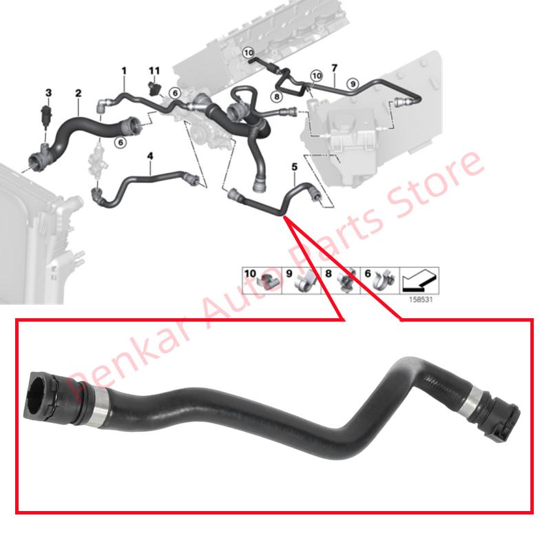 17127509966 Expansion Tank Coolant Hose For BMW X5 E53 4.4i 4.8is N62