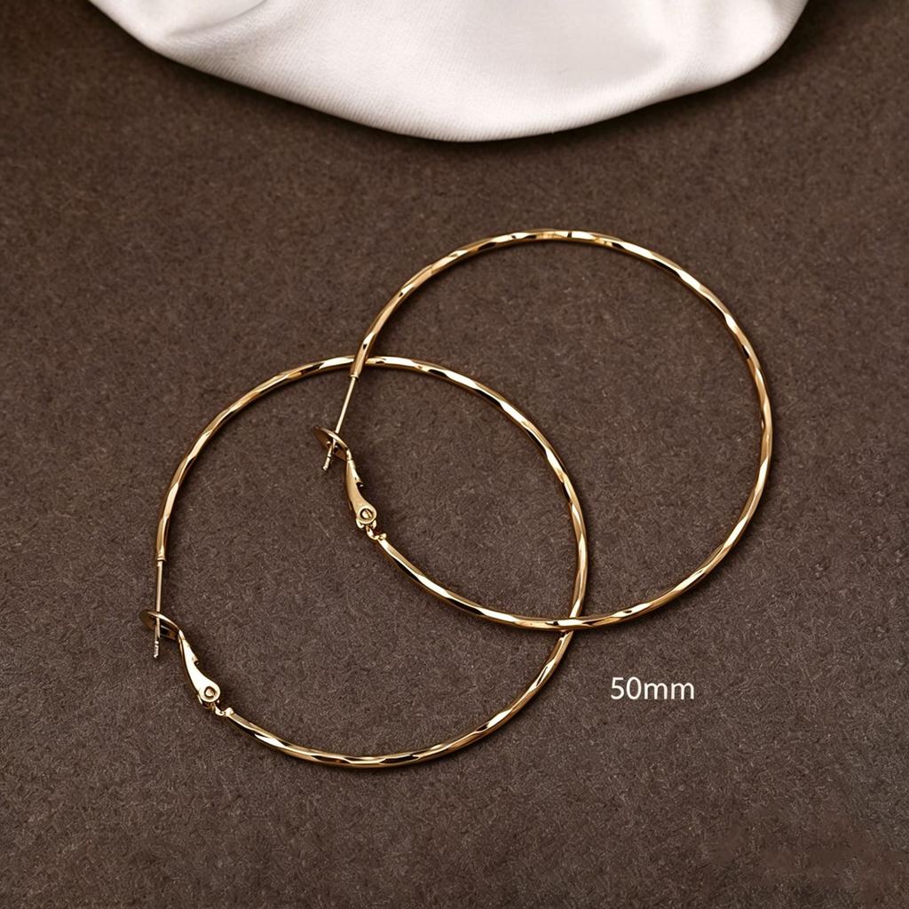 Korean version of high-end sensory ring earrings women's European and American fashion simple earrings temperament light luxury niche earrings