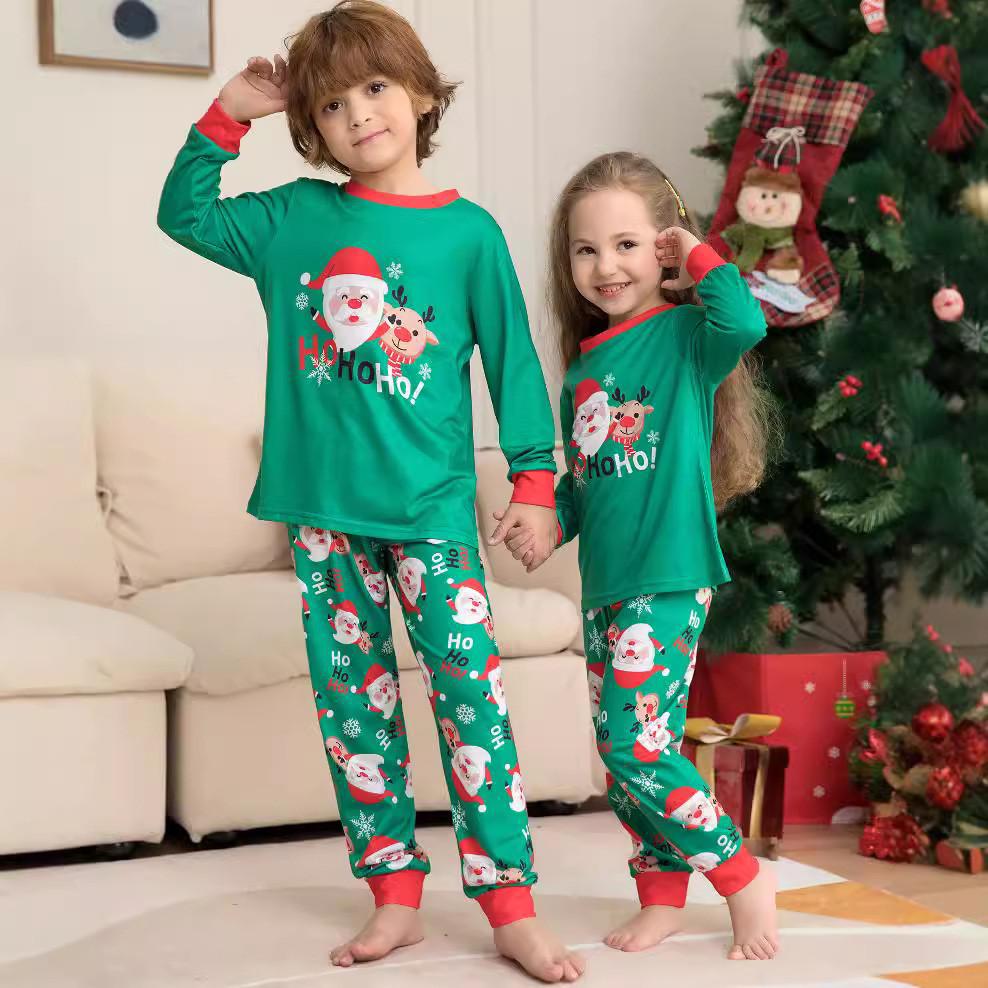 Festive Christmas Family Pajama Set Adorable Santa Print Soft Fabric For Everyone
