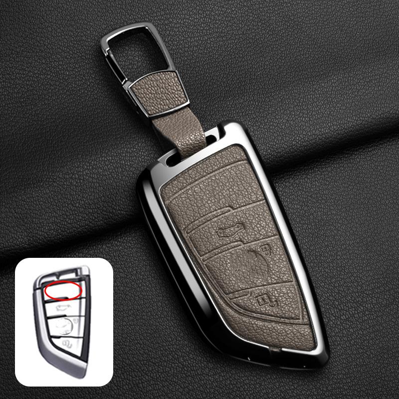 Goat Leather Zinc Alloy Car Key Case For Bmw X1 X3 X4 X5 G05 X6 X7 G20 G30 G11 F48 520 525 118I 218I 320I Key Case Car Key Fob