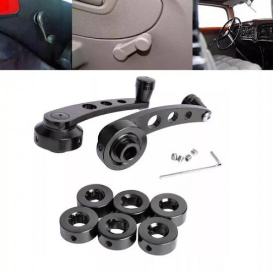 1Pair Black Aluminum Car Truck Manual Door Window Winders Crank Handle Universal
