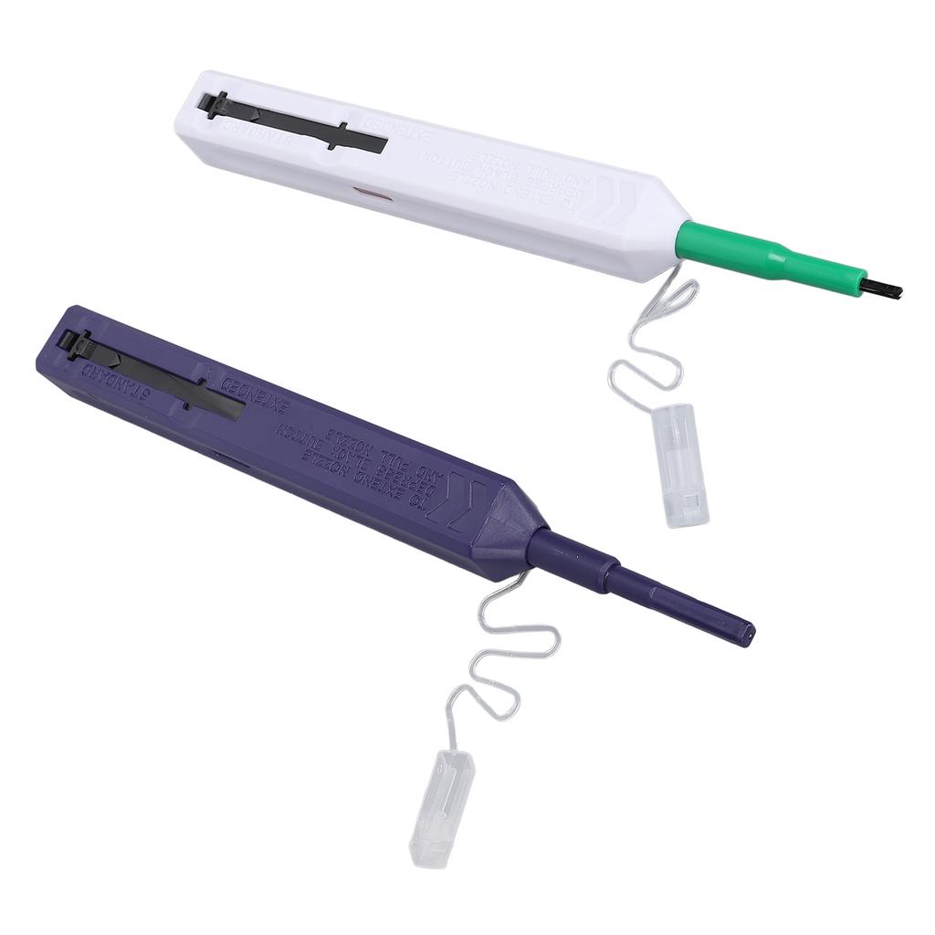 2Pcs Fiber Optic Cleaning Pen Kit 180° Rotatable Press Type Optical Fiber Connector Cleaner Pen for 1.25mmLC MU 2.5mm SC FC STE2000