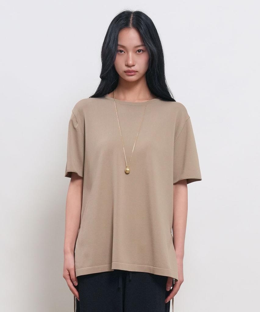 GENERALIDEA Temperature Cut Cool Loose Fit Knit T-Shirt [Taupe] / Gf2Lkp538