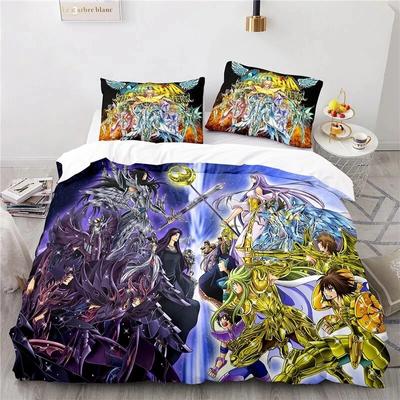 Anime Saint Seiya LOST CANVAS Bedding Set Duvet Cover Bed Set Quilt Cover Pillowcase Comforter King Queen Size Boys Adult