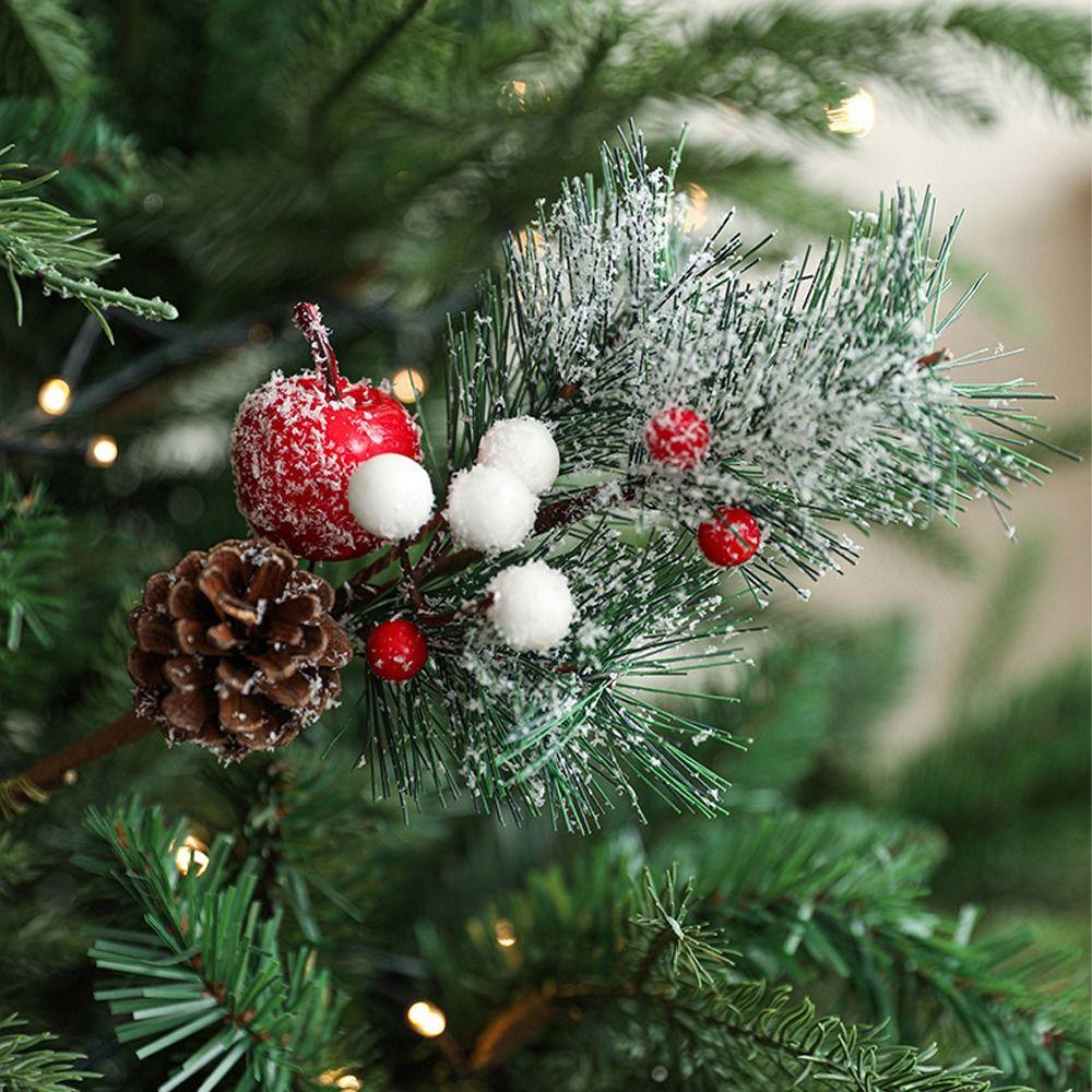 Plastic Simulation Pine Cone Branches Handmade Fake Plant Artificial C  Merry Christmas Decoration