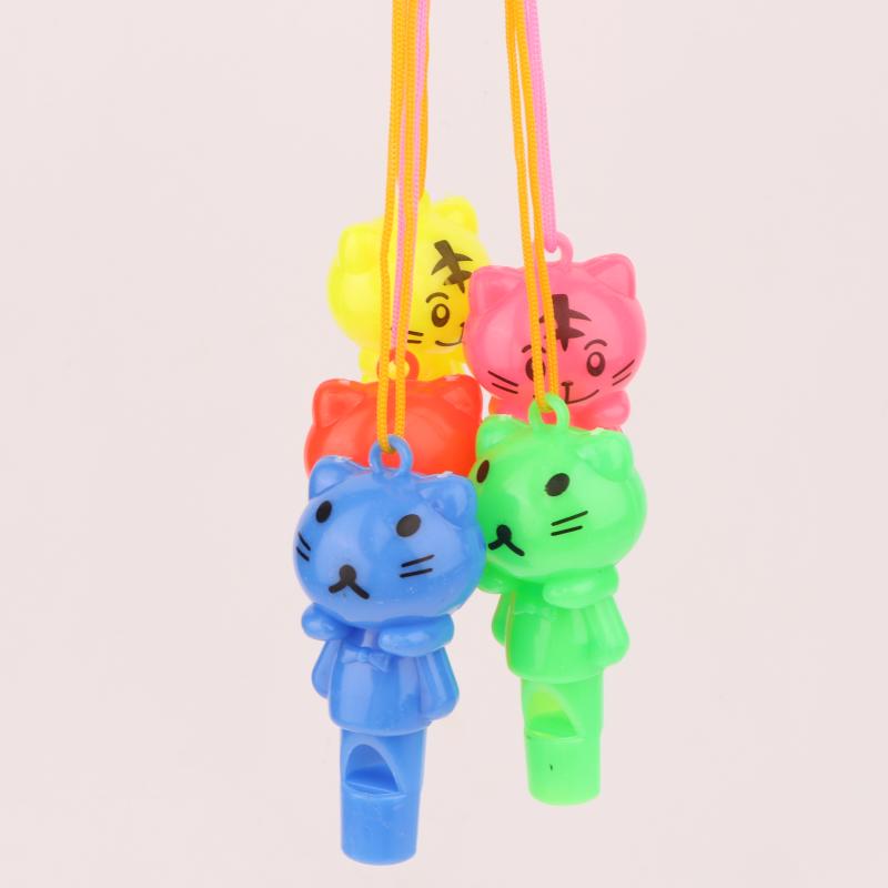 25Pcs Random Style Cute Animal Cat Plastic Whistle Referee Sport Cheerleading Toys And Kids Children Birthday Party Favors Gifts