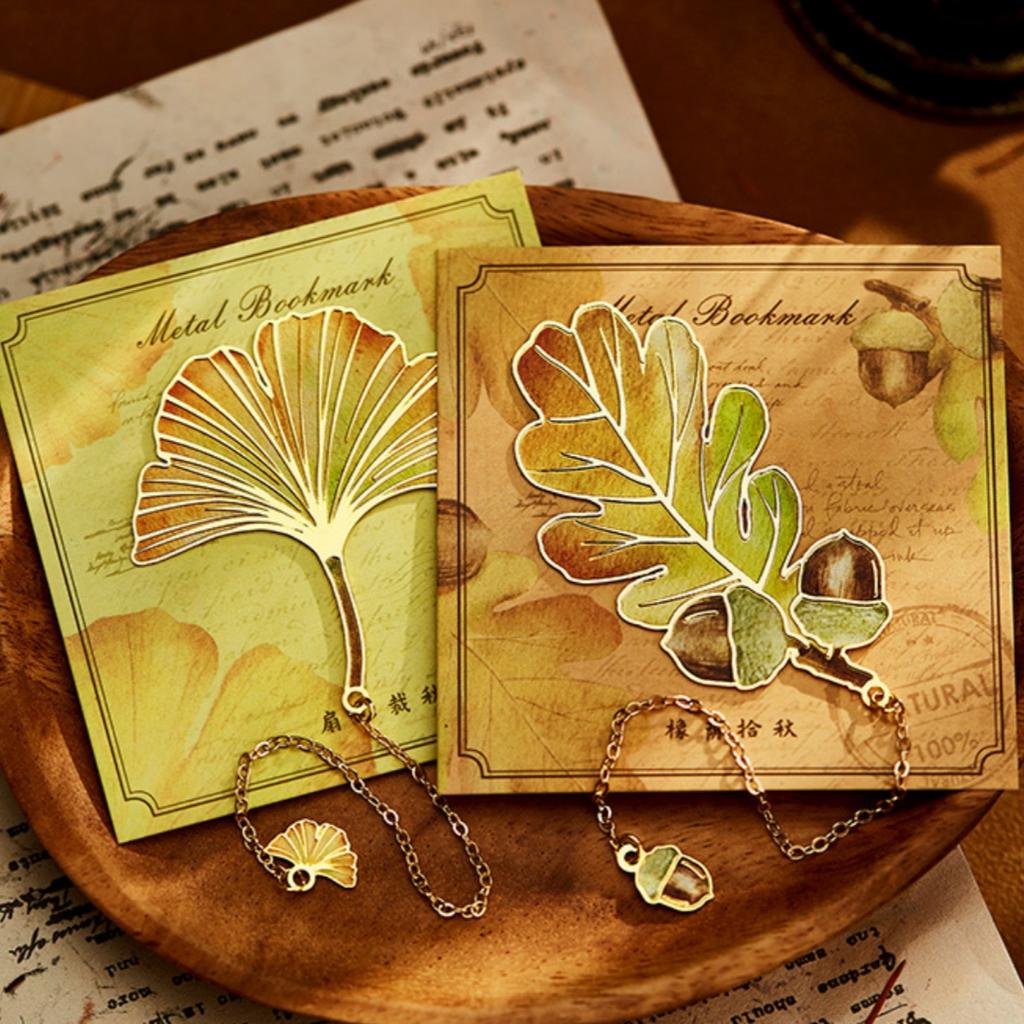 Chinese Style Metal Bookmark Vintage Leaf Design Book Marker Reading Accessories For Students Book Lovers Gift Stationery