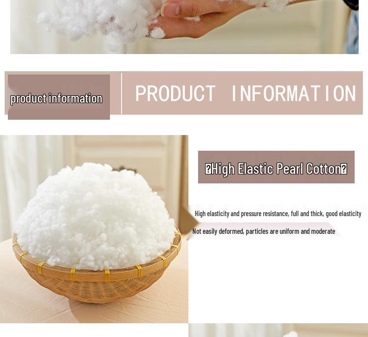 Handmade PP Cotton Pillow Core: Fluffy, High-Elastic Silk Fiber Filling for Cushions and Dolls