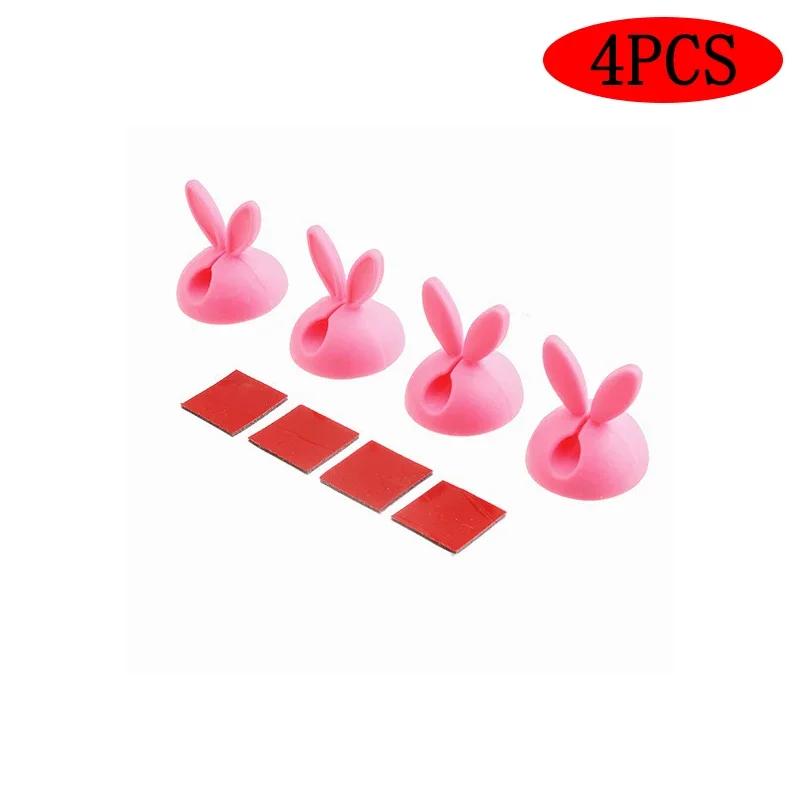 4Pcs  Mini Cable Winder Organizer USB Charging Cable Clips Desk Tidy Organiser Wire Cord Holder Protectors In Home Office Car