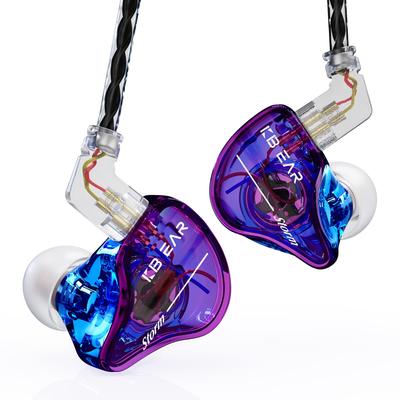 Fones de ouvido Yinyoo com fio KBEAR Storm 10 mm monitor dinâmico tipo canal fones de ouvido com fio fones de ouvido de alta qualidade 2 pinos banhados a prata alto isolamento de som recarregável