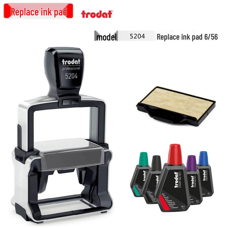 Zhuoda Heavy-Duty Self-Inking Rectangle Stamp 56x26mm/68x24mm with Flip-Top Ink Pad for Company Management Seal