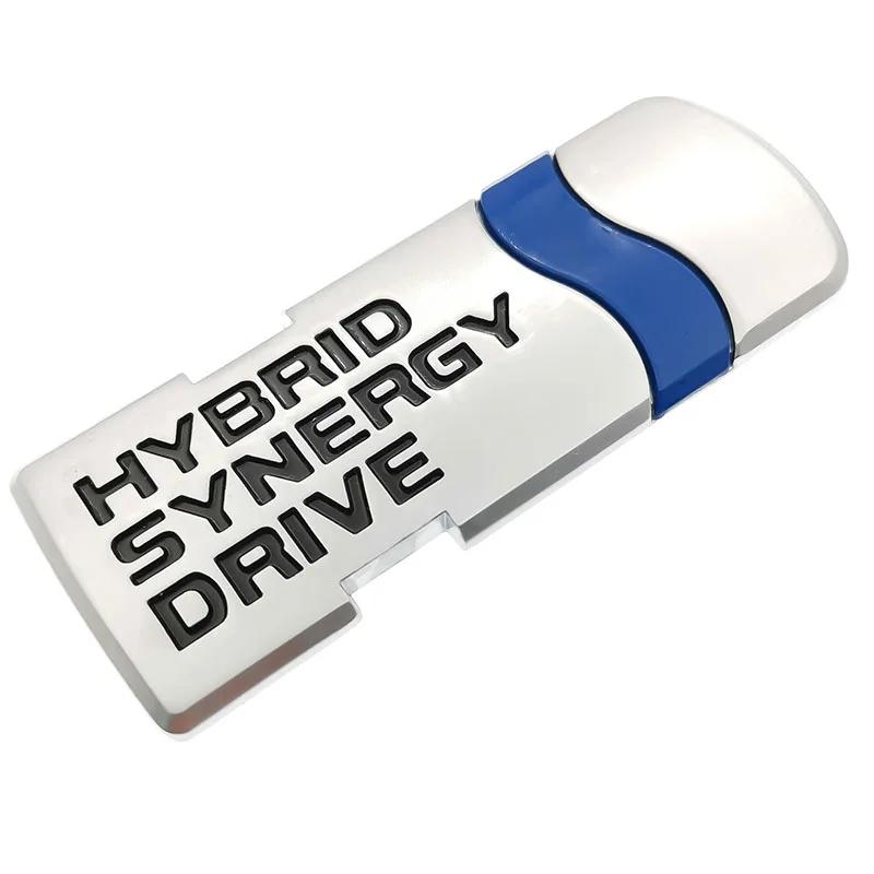 RE021Pcs 3D Car Styling Hybrid Synergy Drive Metal Car Stickers Emblem Auto Badge Decal For Toyota Prius Camry Crown Auris Rav4s Car