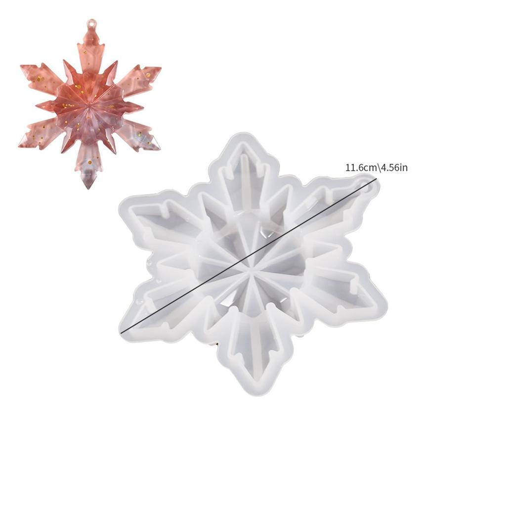 Christmas Snowflake Pendants Crystal Mirror Epoxy Resin Silicone Mold Xmas Holiday Ornament Resin Molds For Jewelry Making Craft