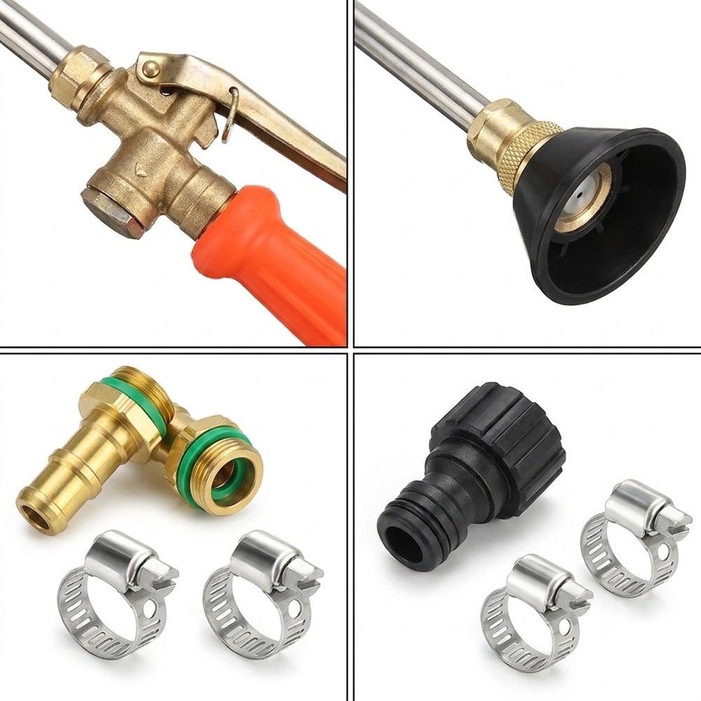 All Metal Sprayer Wand Compatible with 1/4 and 3/8 Hose Diameters for Reliable Performance in Wet Environments