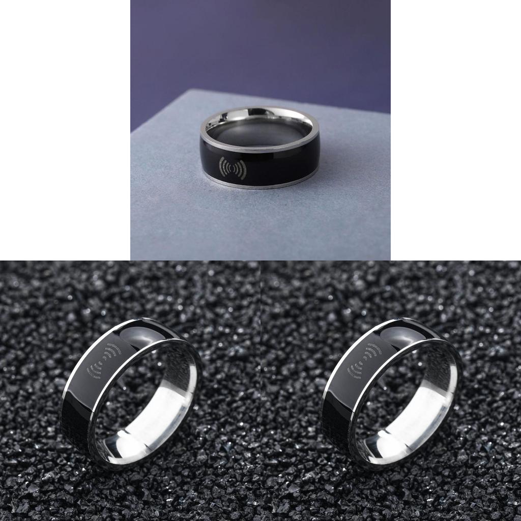 Stainless Steel Nfc Smart Ring With Gold Plating For Unisex Tech Accessories