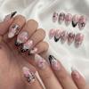 30 Tablets/Box Almond-shaped Press-on Nails Bow Design Artificial Nail Tips  Women and Girls