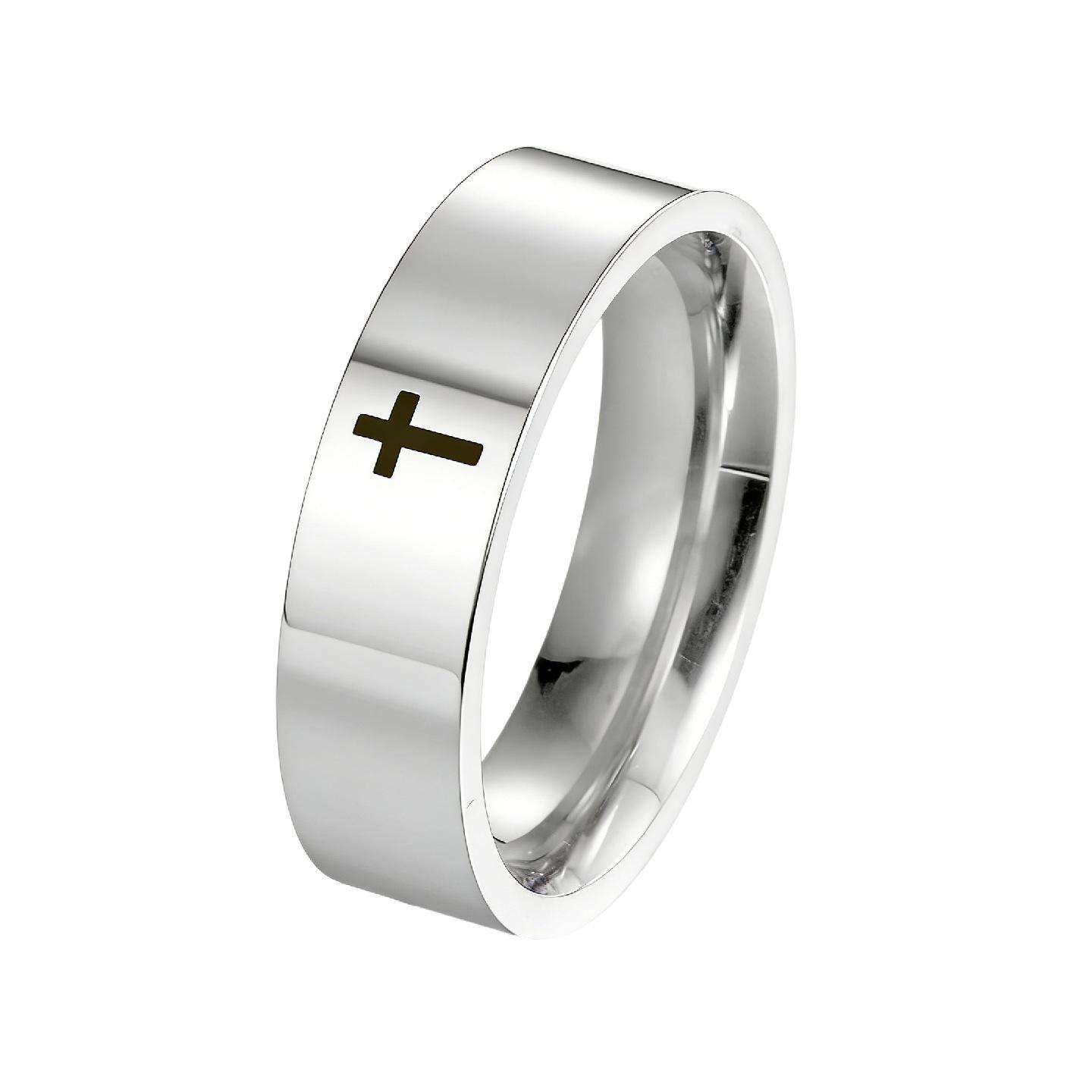 

2026 Fashion European and American Simple Cross Titanium Steel Men s Jewelry Accessories Ring no. 5
