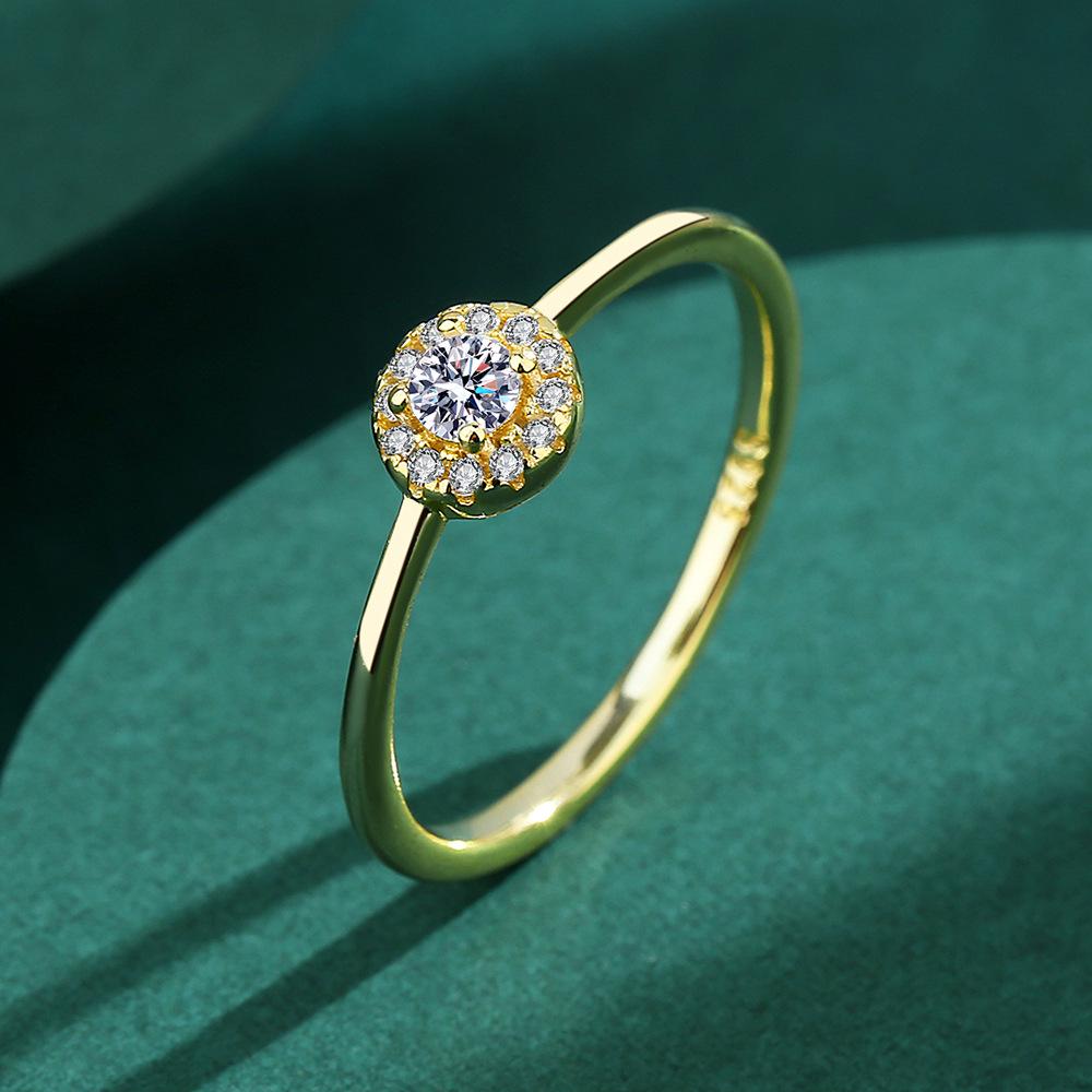 14K Minimalistischer S925 Damen Zirkonring - Nicht verblassend, Hochwertiger Schmuck