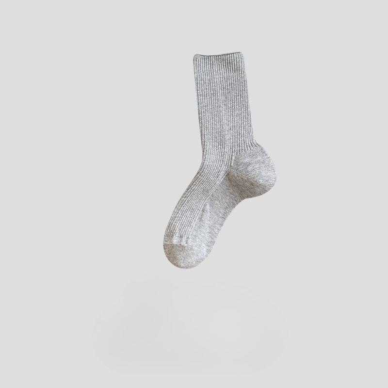 Women's Mid-calf Socks, Spring and Autumn Cotton Socks, Long Socks, Solid Color, Versatile Autumn Boneless Pile Socks