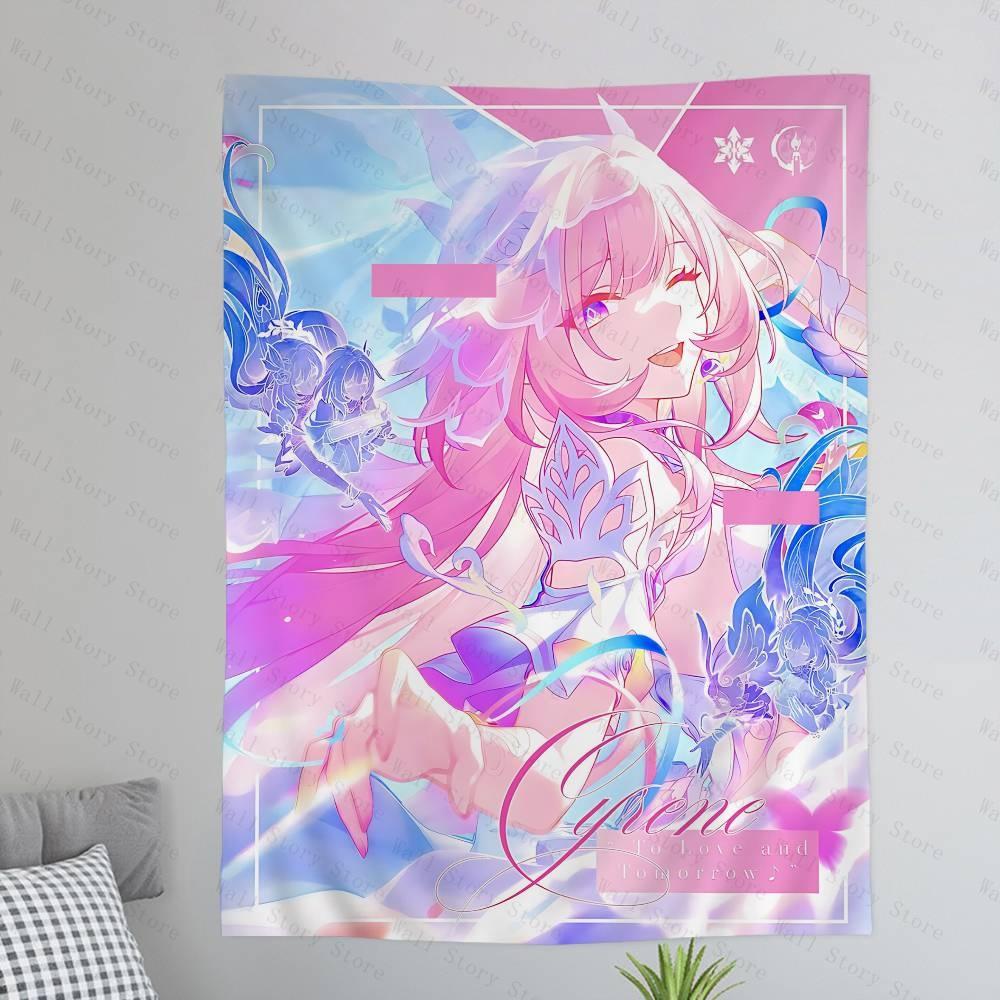 Popular Game Cyrene Honkai Star Rail Cartoon Tapestry Wall Hanging Decoration Household Home Decor Tapestry Bedroom Tapestry