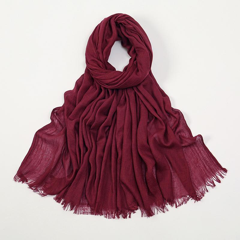 Large Size Cotton Feeling Scarf Women Plain Foulard Femme Luxury Hijab Long Bandana Evening Party Dress Shawls and Wraps