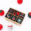 6pcs Felt Christmas Ball Pendant Star Tree Front Door Window Wall Decoration