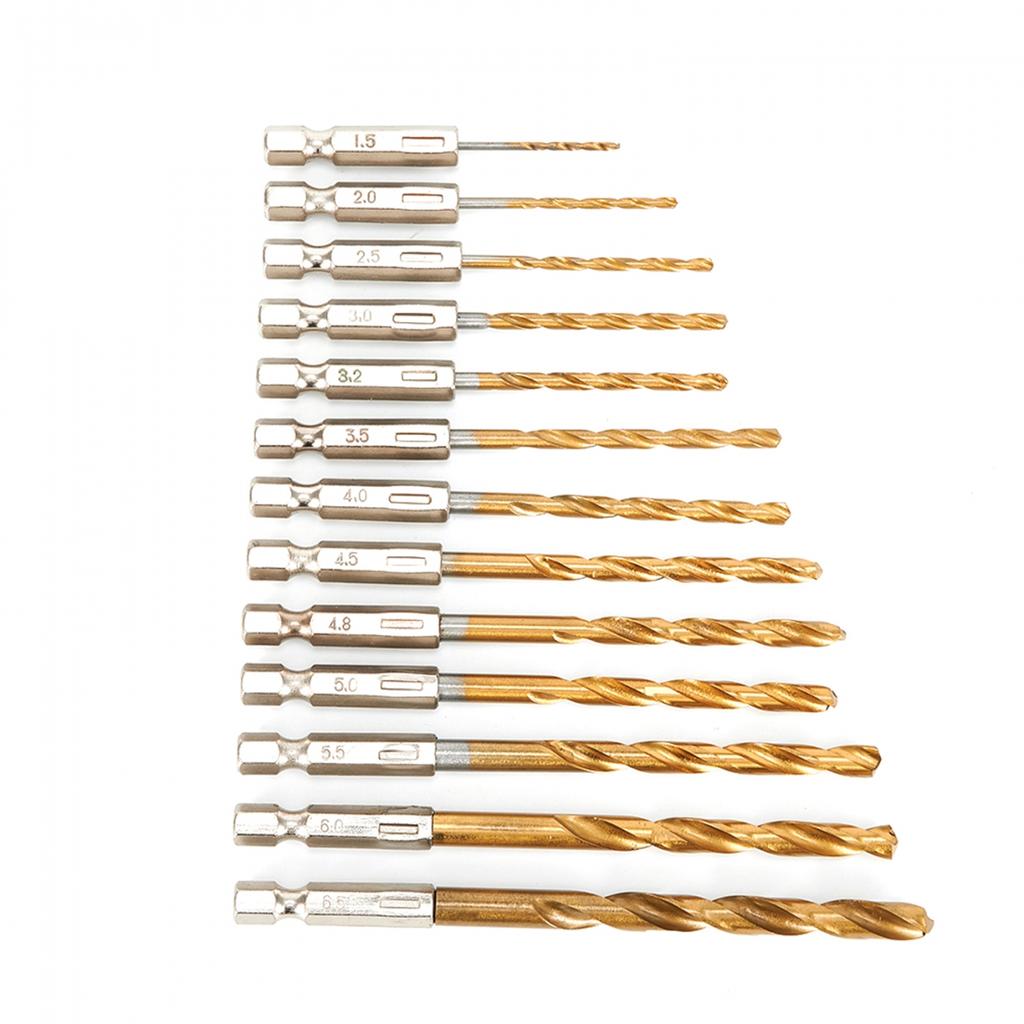 1.5mm-6.5mm HSS Drill Bit 13pcs High Speed Steel Tool