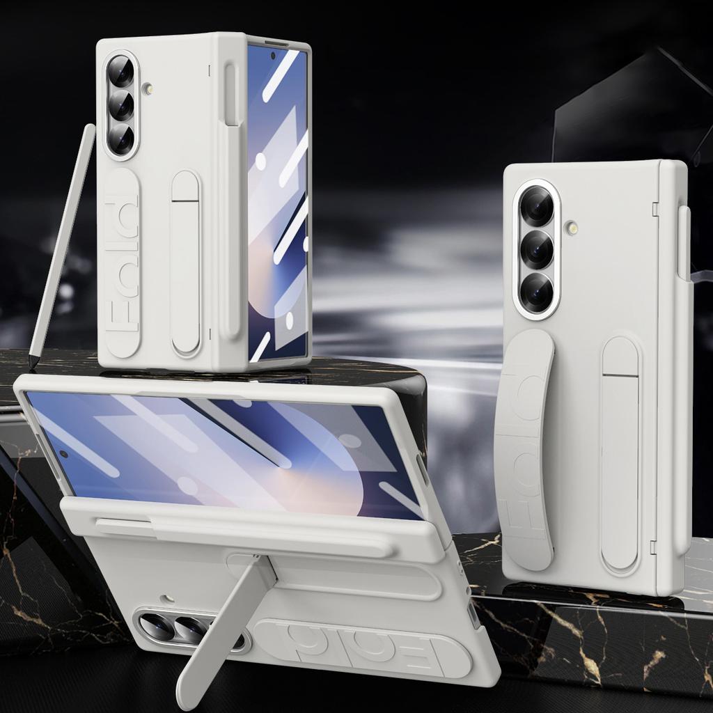 For Samsung Galaxy Z Fold7 5G Case Kickstand Wristband Hard PC Phone Cover with Pen Slot