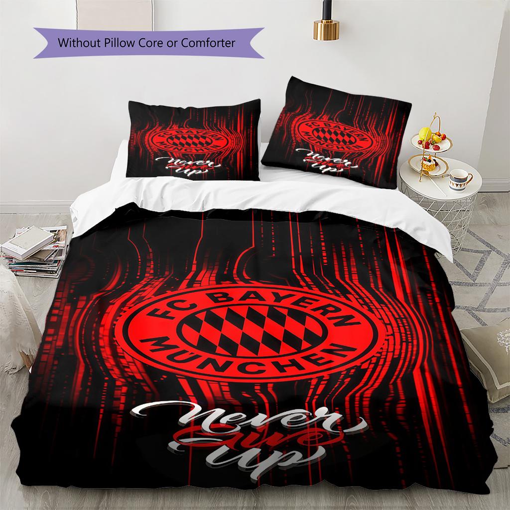 FCB logo Pattern Bedding Quilt Set Quilt Cover Pillowcase Home Decoration Birthday Gift (1 * duvet cover + 2 * pillowcase, without core)
