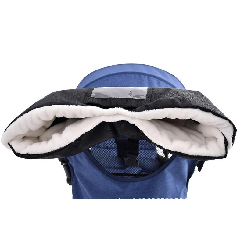 Touch Screen Baby Stroller Warm Gloves Upgraded Winter Windproof and Coldproof Padded Thick Hair Hand Cover