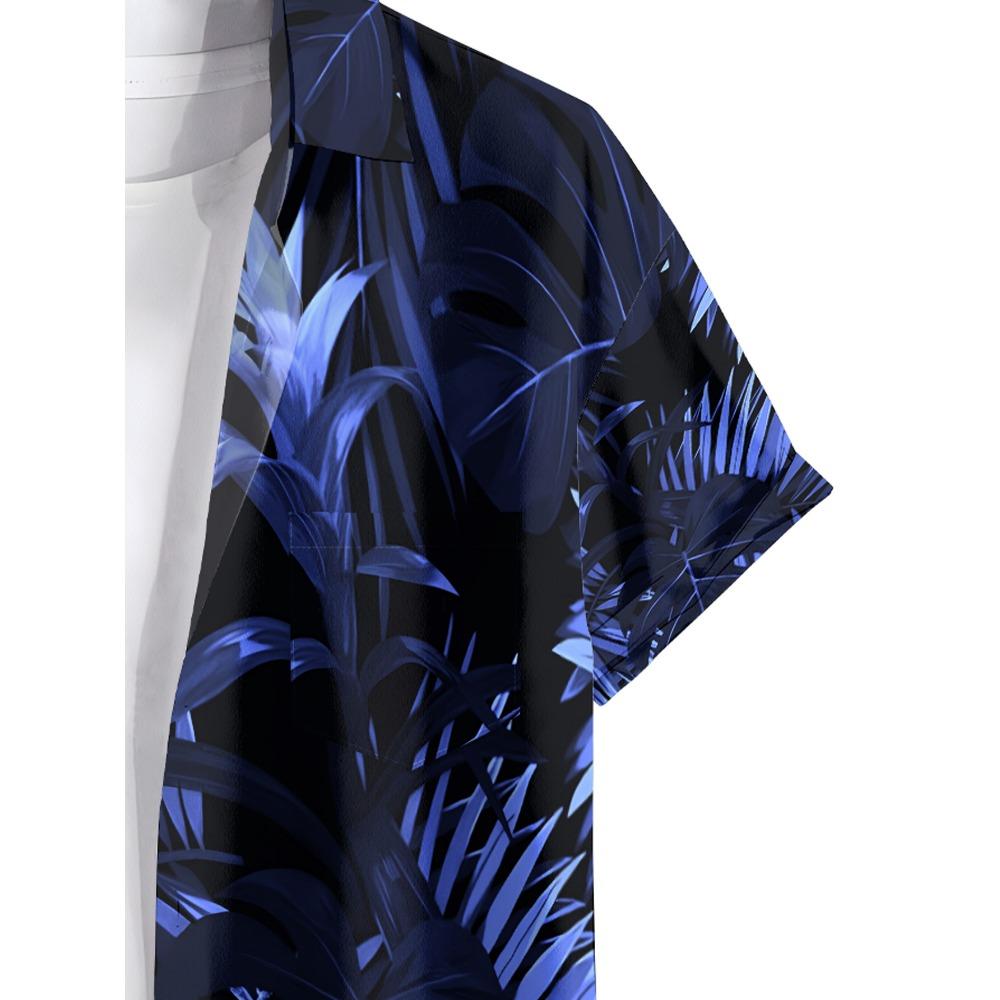 Hawaiian Men's Summer Beach Loose Casual Button Up Short Sleeved Shirt for Tropical Vacation with Pockets Beach Shirt
