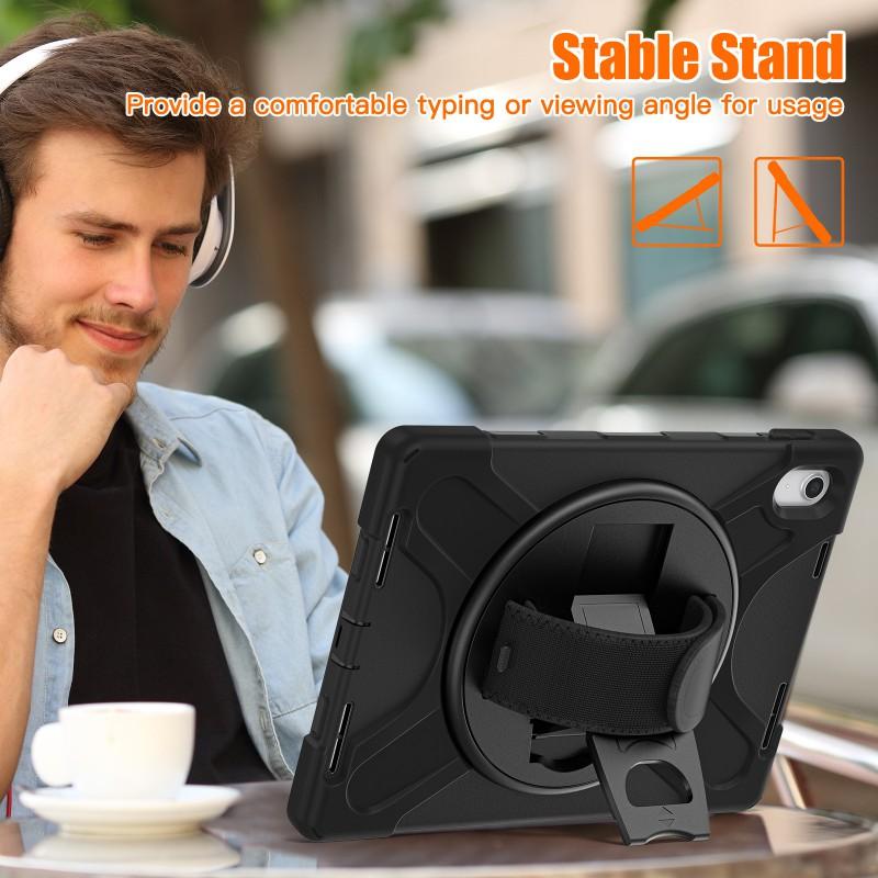 IPad 10th Gen Case 10.9 Inch Silicone Cover With Stand Shoulder Strap Full Body Shockproof