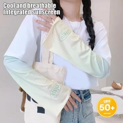 UV Sun Protection Arm Sleeves for Women Cooling Ice Silk Arm Sleeves Sunscreen Arm Cover for Outdoor Cycling Running