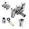 New Practical Balcony Bathroom Kitchen Faucet Tap Control Valve Valve Silver Stainless Steel 1-In-Three Black Gray