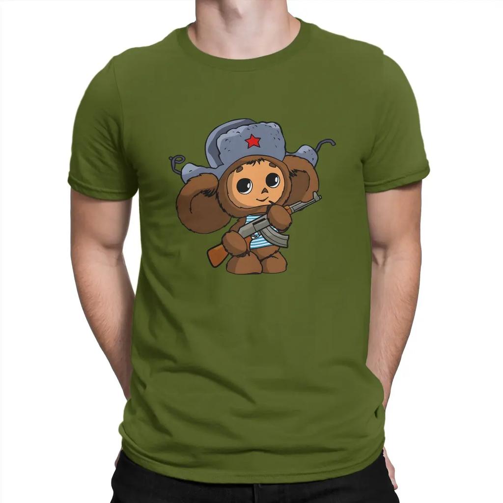 T-shirt Cool Cheburashka Uomo Cheburashka Novità T-shirt in Puro Cotone Girocollo Manica Corta Abbigliamento Stampato Grafico