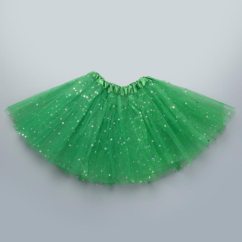 Children's Three-Layer Puffy Tutu Skirt with Sequins