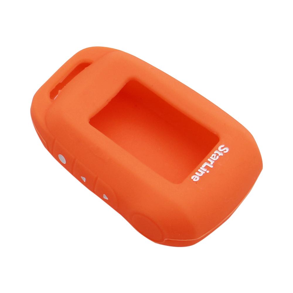 

Car Silicone key Cover Anti-theft Key Shell key Case suitable for Starline A92 2-way LCD Remote control Keychain Fob помаранчевий
