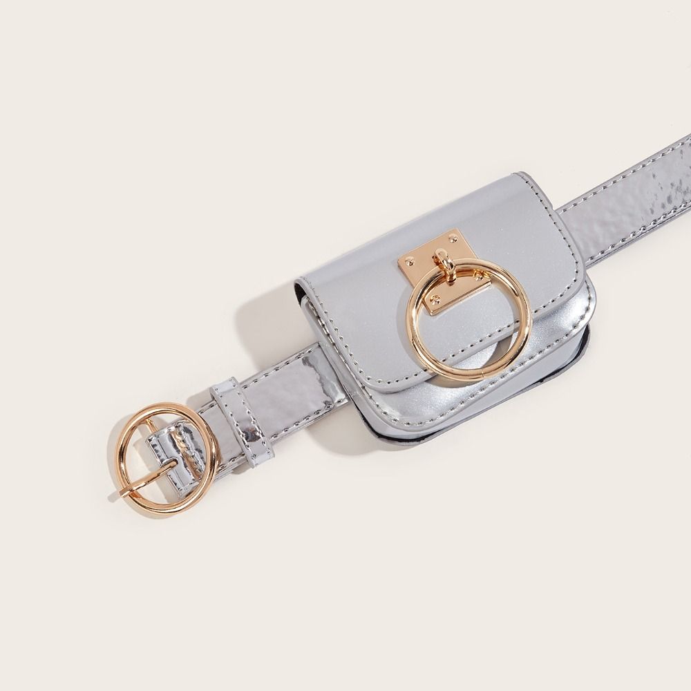 Ceinture Vintage avec Sac de Taille Alliage de Zinc Sac de Taille Élégant en Cuir PU Ceinture Streetwear