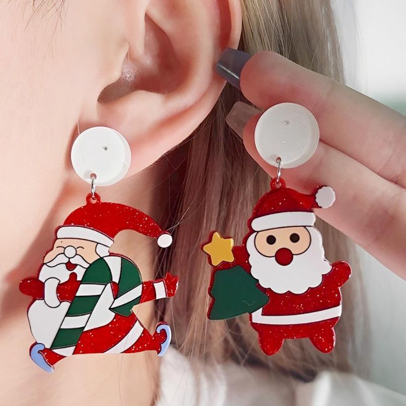 Christmas Earrings Earrings Santa Dwarf Christmas Tree Earrings Earrings Acrylic Dangle Earring Christmas Christmas Stud Earring