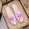 Slippers, pointed fashion casual embroidered slippers, one-pedal casual women's fabric slippers sandals in summer