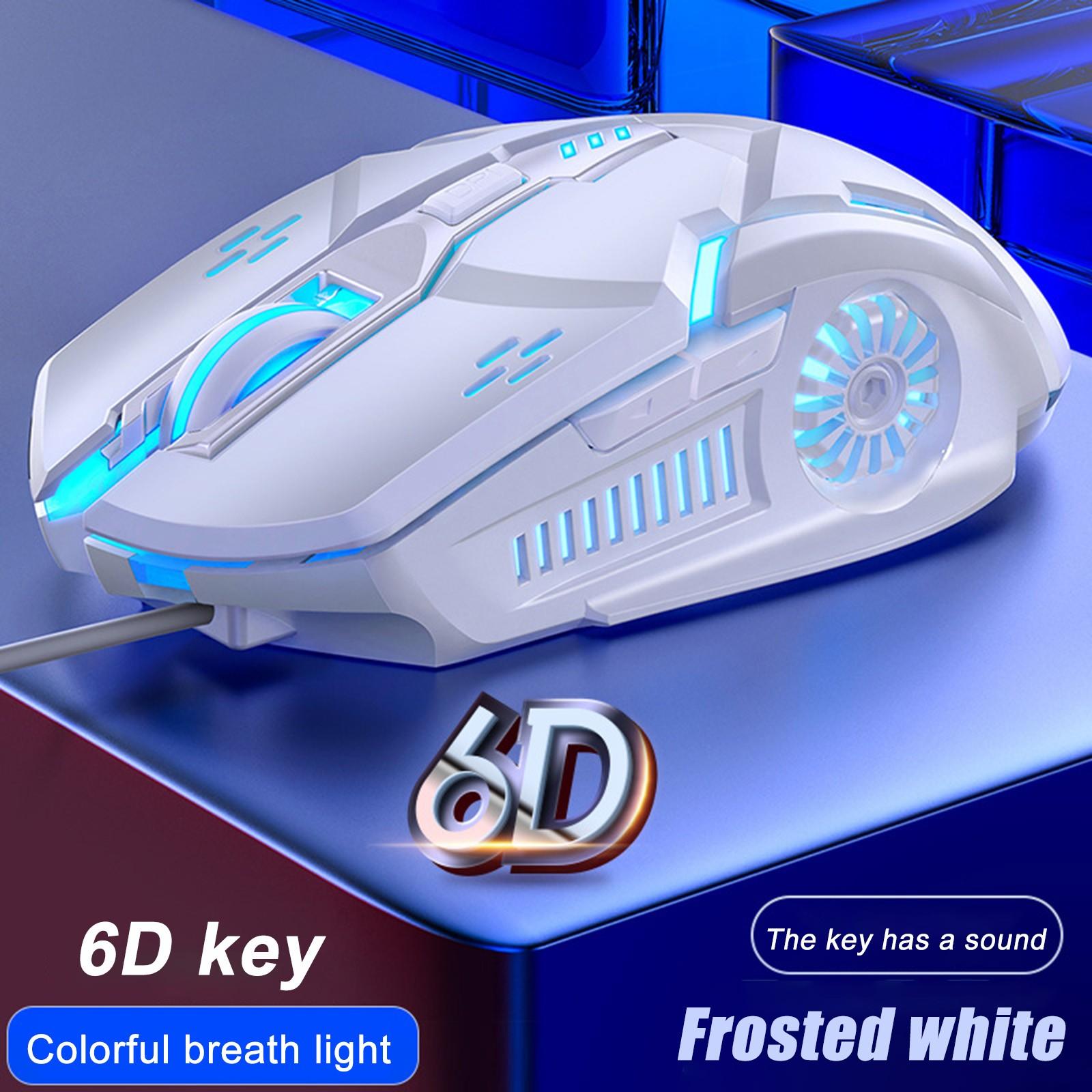 

Проводная игровая мышь Sagit 6D с цветным светодиодом и разрешением 3200 точек на дюйм модная мышь для ноутбука One Size белый