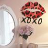 Personalized Leopard Print Lip Prints and English Word Decorative Wall Stickers for The Dressing Room Bedroom