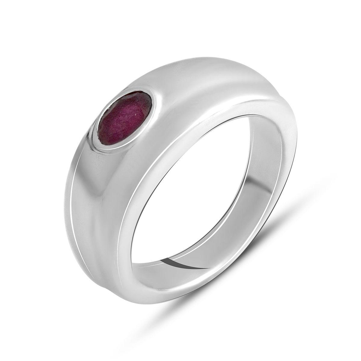 Серебряное кольцо с натуральным рубином 0.4ct, вес изделия 5,06 гр (2140450) 18 rubine red color