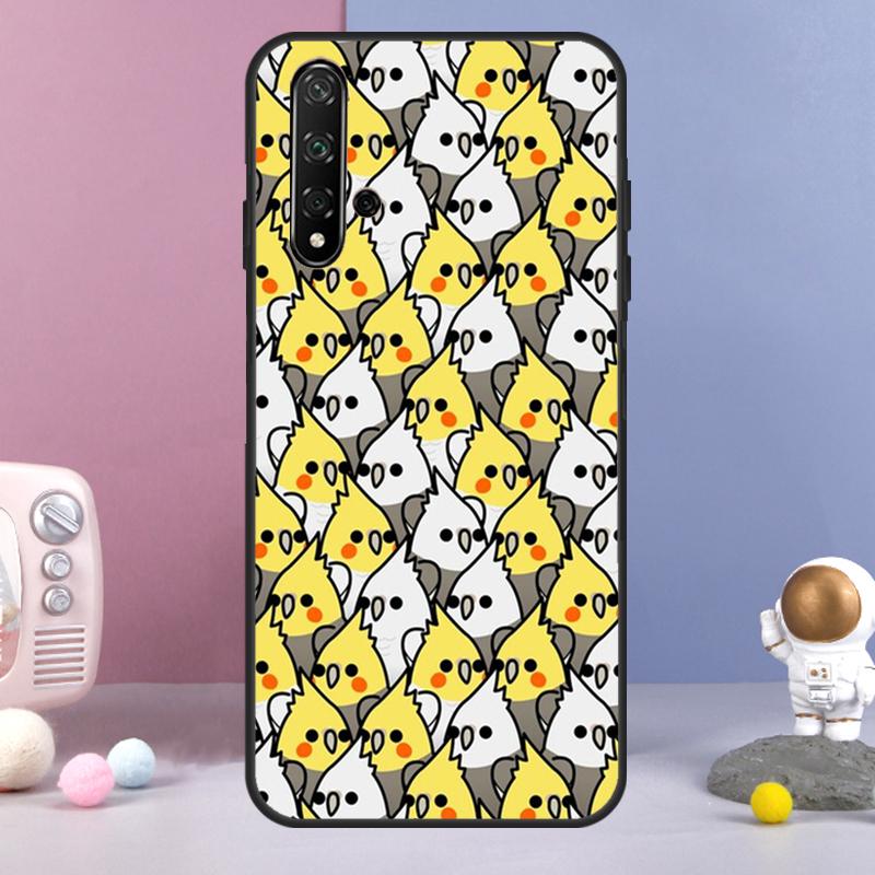 Cartoon Cockatiel Collage For Huawei Nova 9 10 SE 3i 7i 8i 11i 12i Y60 Y61 Y70 Y72 Y73 Y90 Y91 P20 P30 P40 Lite Case